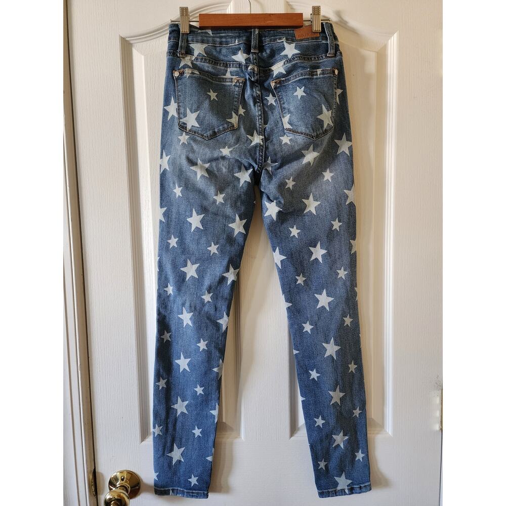 Judy Blue Star Print Skinny Fit Jeans Medium Wash Denim JB84145 Womens 3/26 - Picture 2 of 10